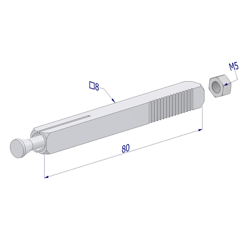 Asse quadro ad espansione per maniglie Q8mm