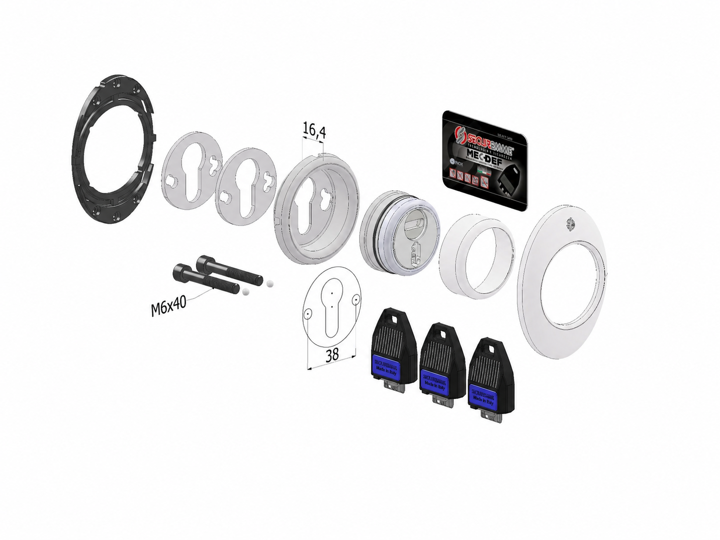 Securemme Mec‑Def Kit protettore meccanico cilindro – anti Topolino e anti effrazione - immagine 3