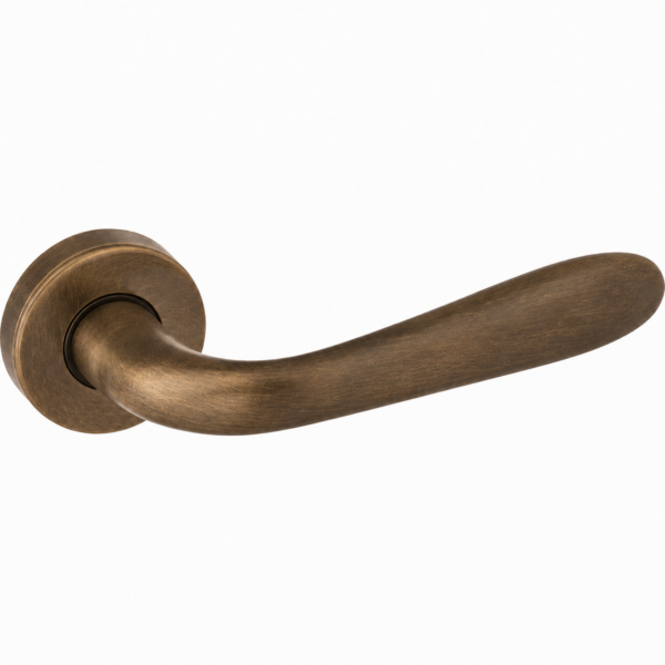 Maniglia Sidney Mariva Bronzo Graffiato su Rosetta Tonda per Porte Interne